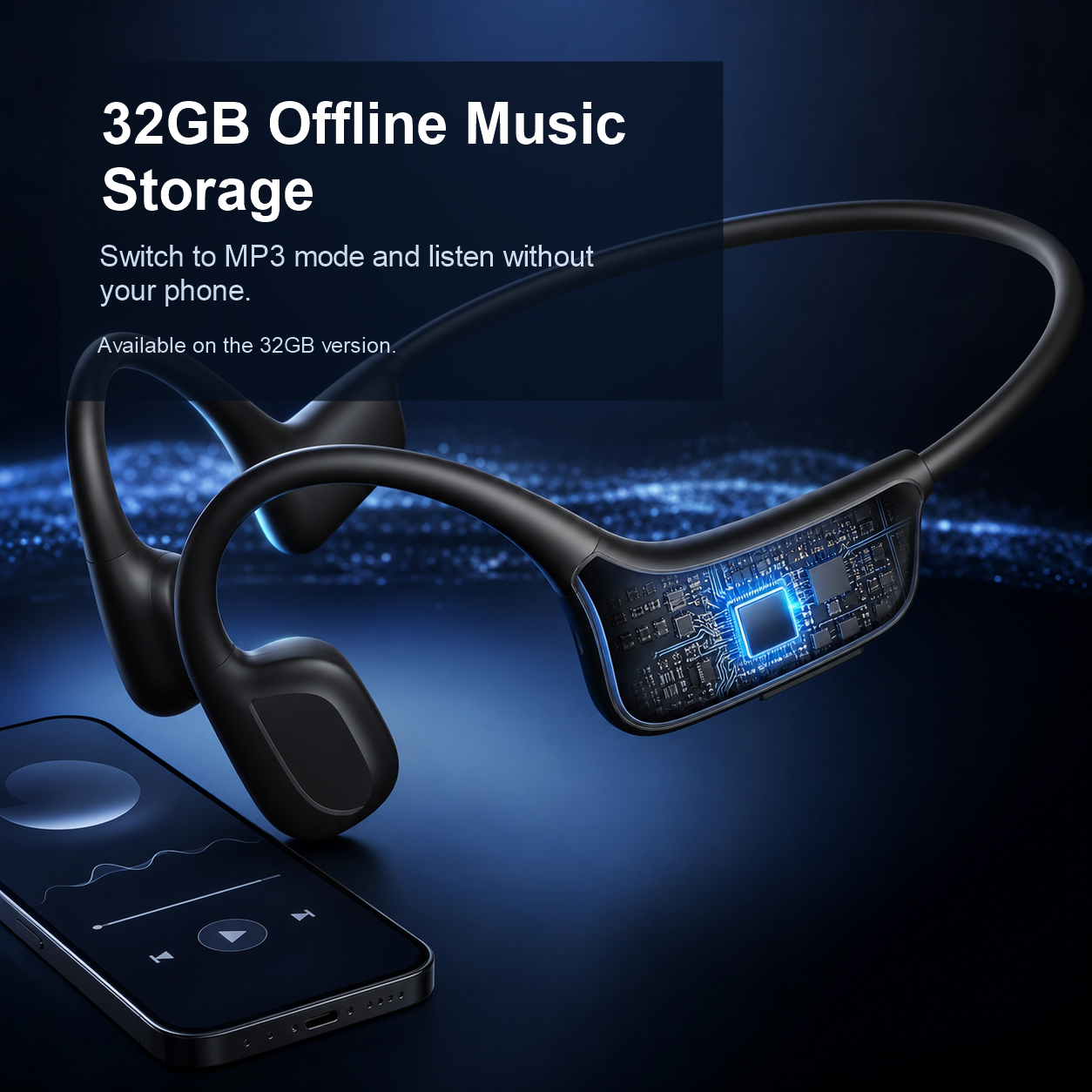 T12 Bone Conduction Headphones,Soft Touch Open Ear Wireless Headset