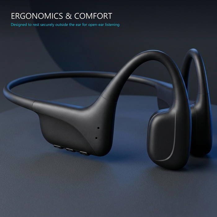 T12 Bone Conduction Headphones,Soft Touch Open Ear Wireless Headset