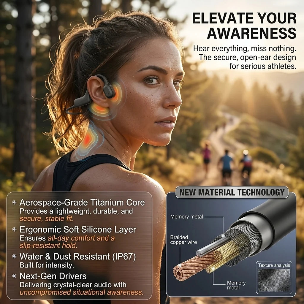 T09 open-ear sports bone conduction headphones detail image